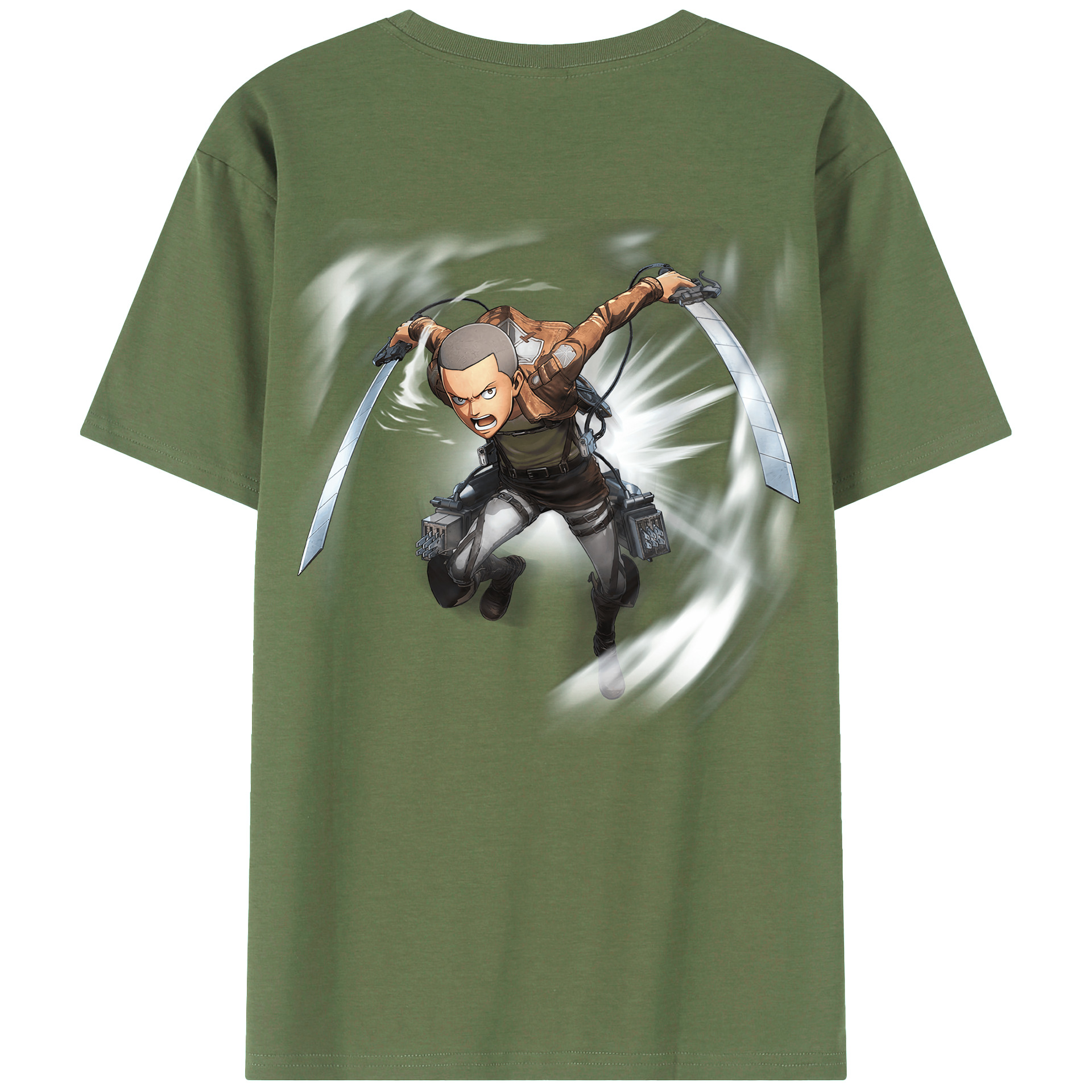 （画像用） 進撃の巨人 コニー·スプリンガー Attack on Titan Connie Springer 綿100％ メンズ半袖Tシャツ（バックプリント） 通気性